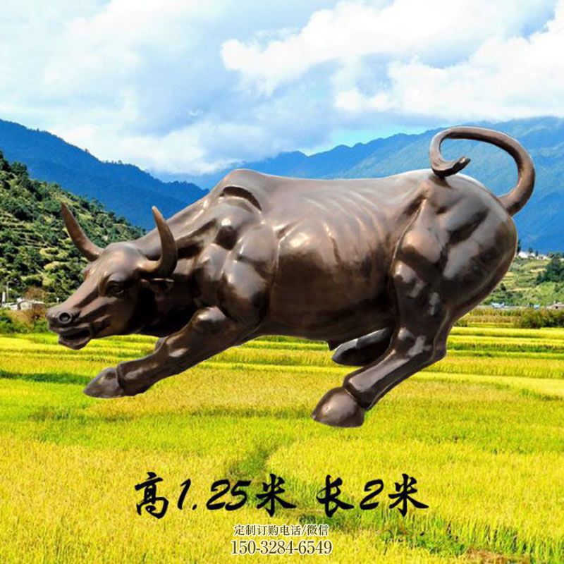 民俗华尔街牛雕塑 户外雕塑摆放制作 户外铸铜雕塑摆放精选